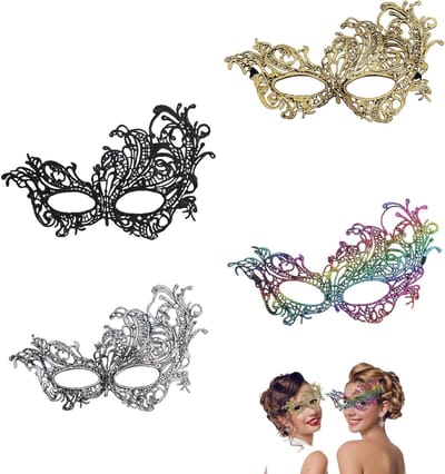 Set van 4 Venetiaanse Maskers voor Vrouwen - Sexy Maskers voor Gemaskerde Bals en Feestjes