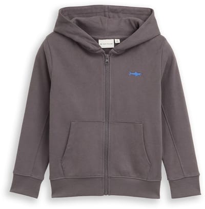 Tom Tailor - Basic hoodie-sweatjack - Maat 92/98 - dark urban grey