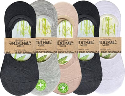 green-goose® Bamboe Ballerina Sokken - Maat 35-39 - 10 Paar - Zwart, Wit, Beige, Grijs - 85% Bamboe - Zacht, Ademend en Duurzaam!