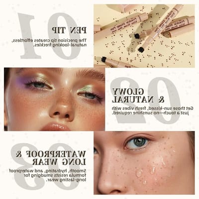 Natuurlijke Valse Freckles Make-up Tool, Waterdicht en Duurzaam, Inclusief Realistische Stempels voor een Perfecte Look
