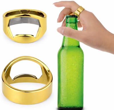 Ring Flesopener I Bieropener I Flesopener I Bar Accessoires I RVS I Goud