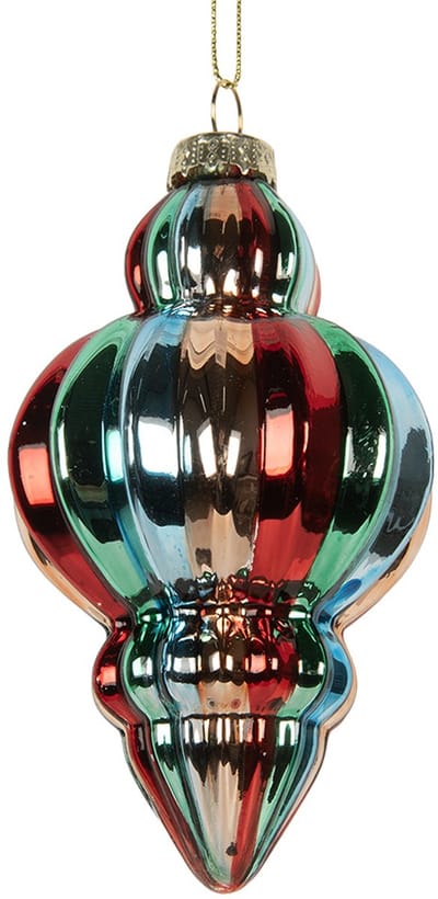 Clayre & Eef Kerstbal Overig Ø 7x12 cm Meerkleurig Glas Kerstballen