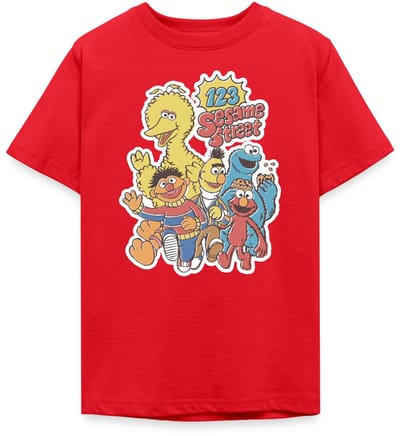 Sesamstraat 123 Sesame Street Groep T-Shirt Tiener