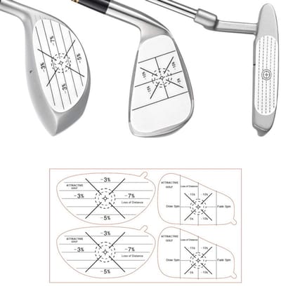 Impacttape voor golfclubs (40 vellen) – Golf-impacttape – Impact-trainingstickers – Swingtrainer – Impactstickers voor de golfswing – Golftrainingshulpmiddel – Stickers voor putters en ijzers – Golfclubstickers voor impactmarkering