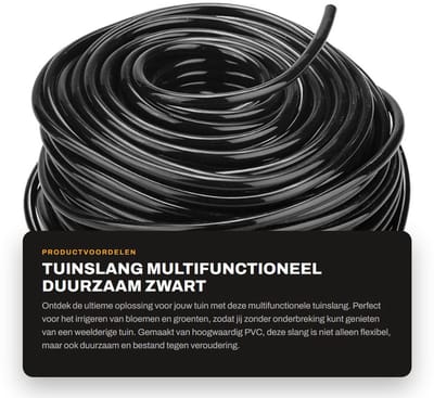 Dailygoods- Irrigatietube 50 meter - PVC Plastic - Flexibel - Duurzaam - Waterdrukbestendig - Geschikt voor tuin en landbouw - Tuinslang