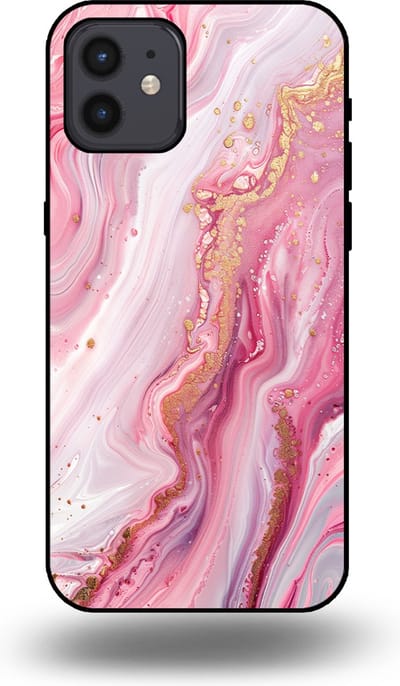 Smartphonica Telefoonhoesje geschikt voor iPhone 12/12 Pro met marmer opdruk - TPU backcover case marble design - Roze geschikt voor iPhone 12;iPhone 12 Pro