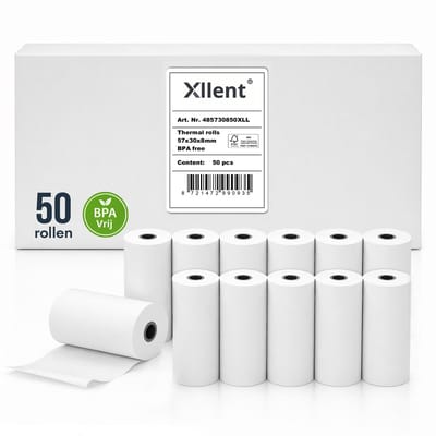 Xllent Thermische pinrollen 57x30x8 (9meter) - 50 rollen per doos