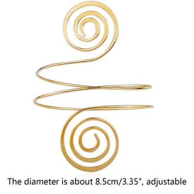Legering spiraal armband Swirl bovenarm manchet armband Bangle armband Egyptisch kostuum accessoire voor vrouwen goud zilver kleur goud