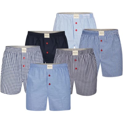 Phil & Co 6-Pack Geweven Wijde Boxershorts Heren Multipack 6-Pack - Maat M - Losse boxershort heren