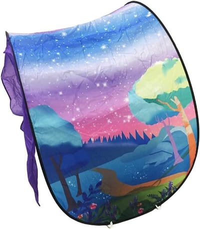 Allecto Plus - Bedtent Fantasie Opvouwbaar Indoor Outdoor Spelen Pop Up Droom Twin Size voor Kinderen Jongens Meisjes - Kerstmis Verjaardagscadeaus Bos thema - 85 karakters.