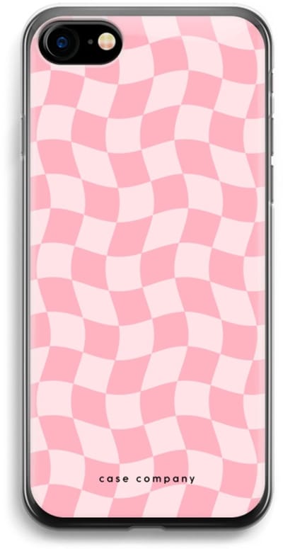 Case Company® - Hoesje geschikt voor iPhone 7 hoesje - Grid Roos - Soft Cover Telefoonhoesje - Bescherming aan alle Kanten en Schermrand