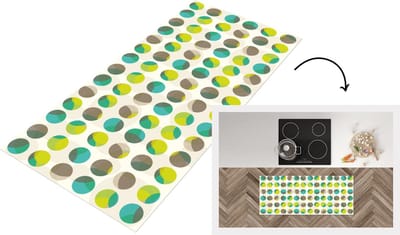Keukenloper - Loper keuken - Cirkel - Groen - Patroon - 120x50 cm - Keukenloper vinyl