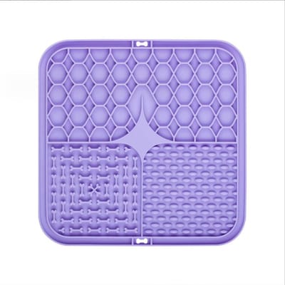 Tapis en Silicone pour animaux de compagnie, plaque de nourriture lente pour chiens, bain de Distraction, ventouse pour chien, formation alimentaire, fournitures d'alimentation pour chien violet