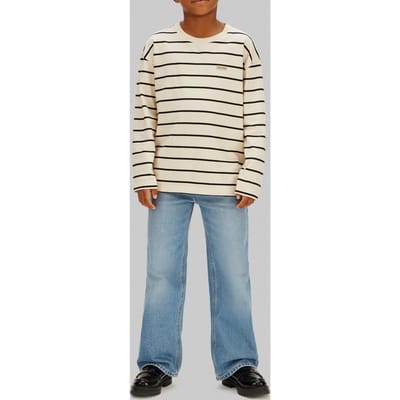 Calvin Klein Boys Stripe T-shirt L/s White Gray/ck Black Taglia: 10 | T-shirt Outlet | kids | Bianco