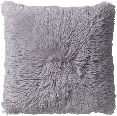 Dutch Decor FLUFFY - Sierkussen 45x45 cm - superzacht - effen kleur - Micro Chip - lichtgrijs - Inclusief binnenkussen - Luxe kussens voor woonkamer & bank