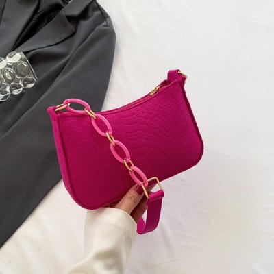 Populaire Retro Zacht Temperament Kleine Vierkante Tas Herfst Één Schouder Handheld Modieus Casual en Modieus Onderarm Kleine Vierkante Tas pink