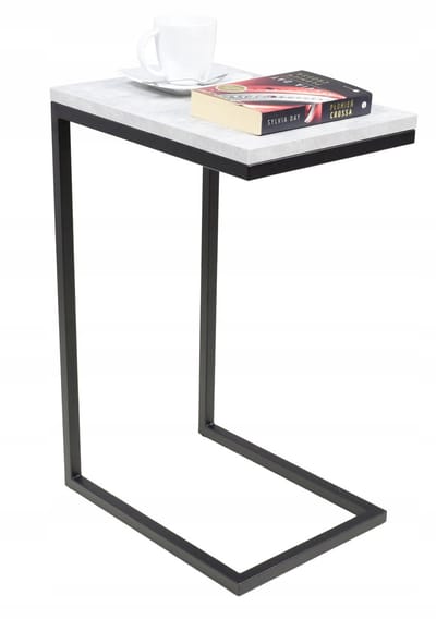 FutuStal Standaardserie - Bijzettafel - Licht Beton - Zwart