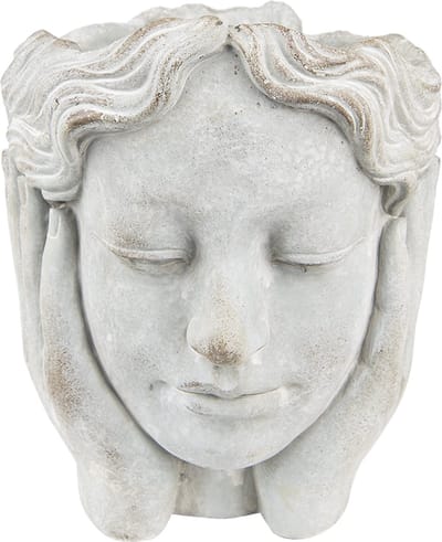 Bloempot voor Binnen – Grijs – Rustieke Pot – 20x23x25 cm – Steen – Vrouwenmotief