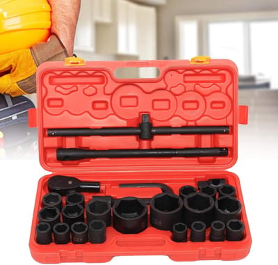 Steeksleutelset - Dopsleutelset Ratelset - Mechanische Reparaties - 6-Punts Hulsontwerp - 21-65 mm - Zwart