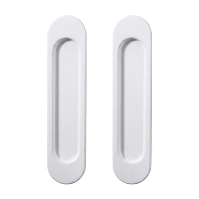 2 stuks zelfklevende ovale schuifdeurgrepen van aluminiumlegering, verborgen vlakke handgreep (stansvrij), voor schuifdeuren, kasten, laden en kledingkasten, 148 mm, wit