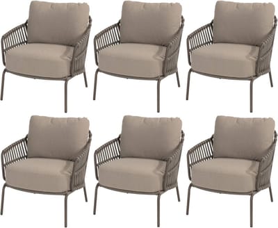Barolo stoel bank loungeset 3-delig verstelbaar aluminium antraciet