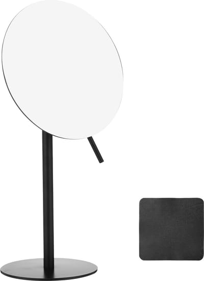 Behave RVS Scheerspiegel voor Mannen - 3x Vergrotend - Minimalistisch design - Premium microvezeldoek - Zwart - 32 x 17 cm