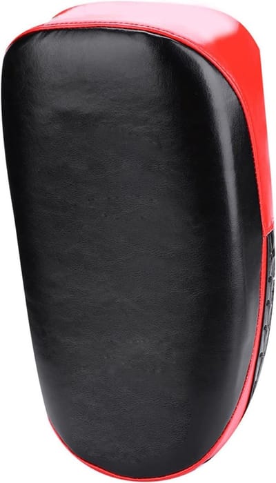 Verstelbaar Punching Curve Pad voor Muay Thai en Bokstraining - Schokabsorberend Trainingsschild (Zwart/Rood)