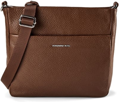 MANDARINA DUCK Leren schoudertas Mellow Leather Crossover Bag Milk Chocolate donkerbruin