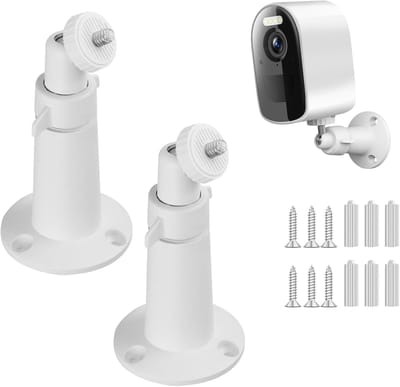 Camera Wandhouder - Bevestiging Beugel - Veiligheid Buiten - 360 Graden Verstelbaar - 11x11x2 cm - Wit