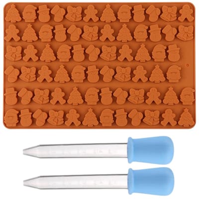 Dailygoods- Siliconen Vormpjes 72 Cavity - Chocoladevormen - Kerstmis - Snoep - Gelei - Eetbaar en Hittebestendig - Chocoladevorm