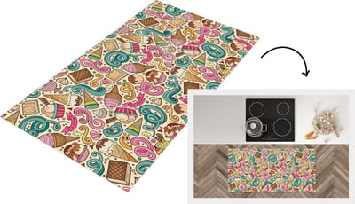 Keukenloper - Loper keuken - Patroon - Wafel - IJs - 120x60 cm - Keukenloper vinyl
