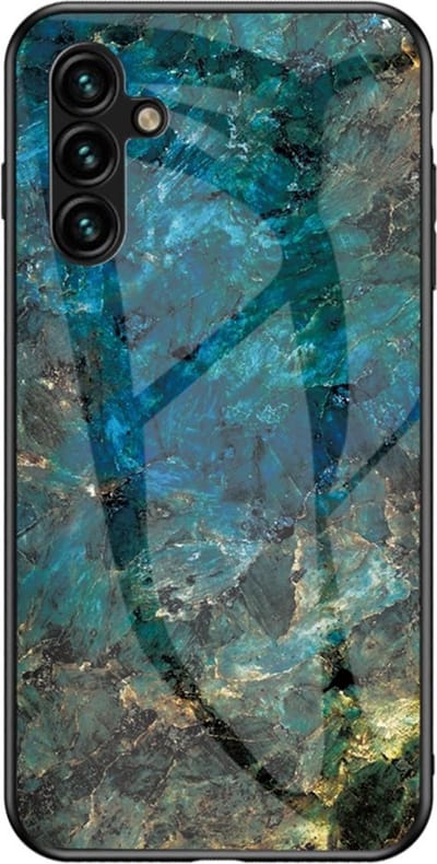 Coverup Hoesje - Geschikt voor Samsung Galaxy A54 Hoesje - Coverup Marble Glass Back Cover - Emerald / Goud