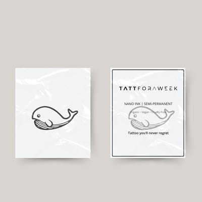 Tijdelijke tattoo walvis | Neptattoo volwassenen | Tijdelijke tattoo voor volwassenen | Temporary tattoo | Plaktattoos voor volwassenen | Neptattoos | Probeer zorgeloos een tattoo | tattforaweek