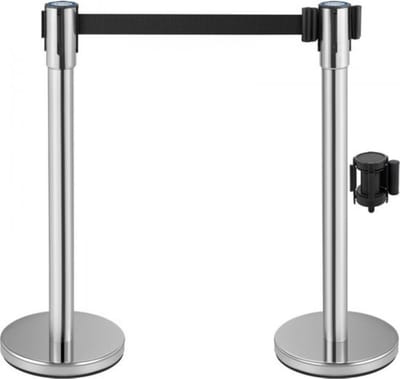 Afzetkoord - 2 meter - Afzetpalen - Afzetlint - 285x285mm - Wachtrij Stanchion Barrières - 2M Touw - 2 Paaltjes