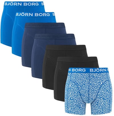 Bjorn Borg 7-pack heren boxershort - Cotton stretch - Blauw combi / S