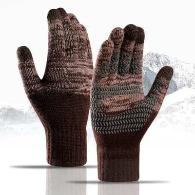 Grote maat herenhandschoenen gebreid – warme thermische handschoenen met touchscreen en antislip grip – zachte, elastische rijhandschoenen voor herfst, winter, koud weer en buiten