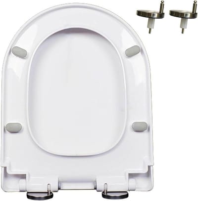 Toiletbril met Deksel - Zachtsluitende Bril - Stille Badkamer - Snelle Ontgrendeling - 45x35cm - Wit