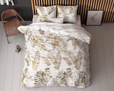 Sleeptime Leaves Dekbedovertrek - 240X200/220 + 2 x kussenslopen 60x70 - Wit