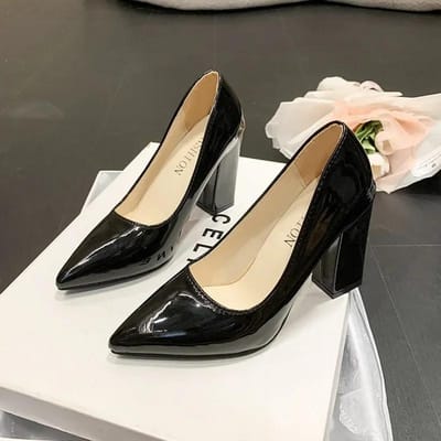 Vierkante hakken pumps dames schoenen lakleer sexy bruiloft feest officieel vrije tijd super grote maten 42