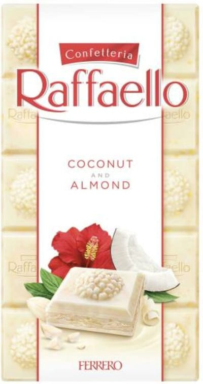 Raffaello chocolade reep kokosnoot & amandelen - romige vulling - 8x 90 gr