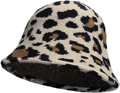 Haarsoires Bucket Hat Hoedje – Panterprint - Soft – One Size – Bruin Zwart Beige - Vissershoedje - voor Dames & Heren