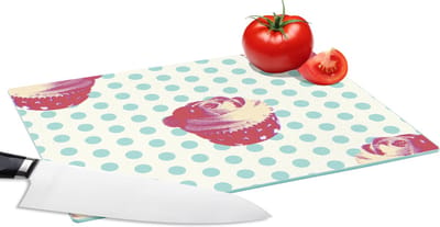 Glazen Snijplank - 28x20 - Patronen - Cupcake - Eten - Snijplanken Glas