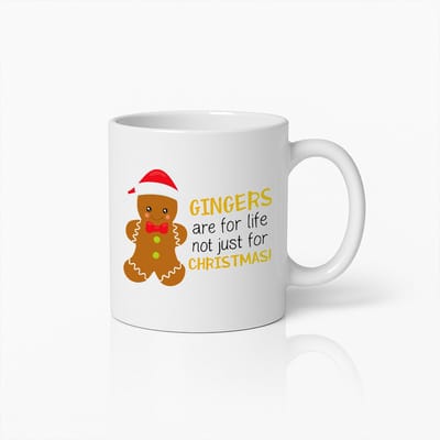330ml Grappige Gingers Are for Life Not Just for Christmas Beker – Schattig Feestdagen Cadeau met Peperkoek Ontwerp