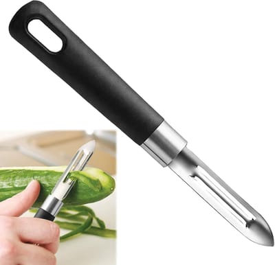 2 stuks roestvrijstalen aspergeschiller, premium peeler, dubbel lemmet, dunschiller, groenten, perfect voor aardappelen, wortelen, komkommers, appels en peren, praktische wortelschiller