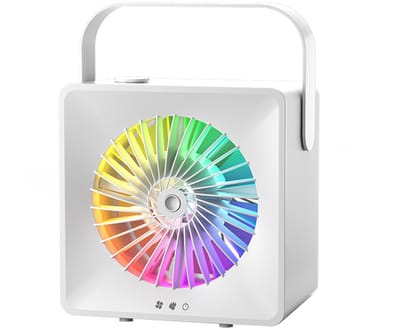 VHV-Nevelventilator met Waterverneveling - Stille USB Ventilator Oplaadbare - Mini Airco en Tafelventilator - Compacte Luchtkoeler voor Studentenkamer, Bureau, Kantoor en Thuiswerkplek