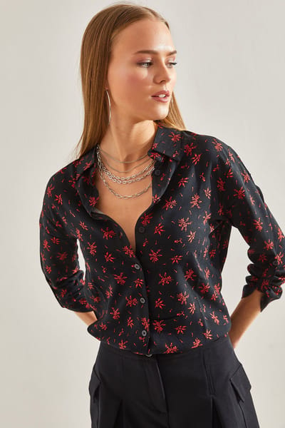 Bloeiende Viscose Overhemd