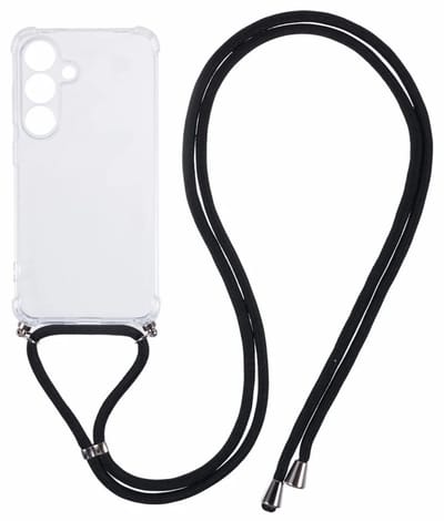 Schokbestendig Transparant Hoesje met Koord Geschikt voor Samsung Galaxy S25 Plus | Shockproof Back Cover met Ketting | Flexibel TPU | Doorzichtig
