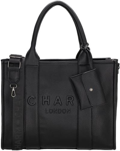 Charm London Bond Handtas - Schoudertas - 42 x 34 x 16 cm - Laptoptas 15,6 inch - Crossbody - Handige Etui - Zwart