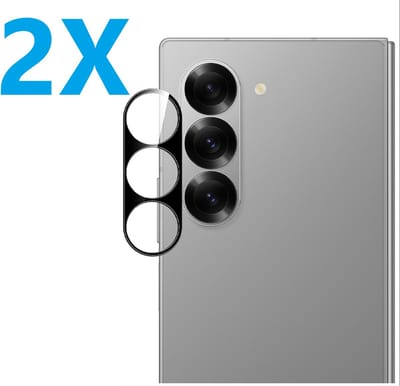 Camera lens Protector 2x Geschikt voor: Samsung Galaxy Z Fold 6 - screen protector - glas - bescherm je camera - beschermglas - Zwart