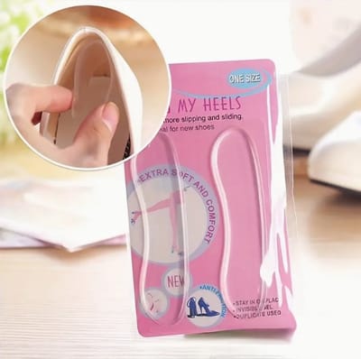 1 paar Siliconen voet en hielbescherming pads – Anti-slip – Transparante gel inlegstrips - One size - Antislip Hieltje - Hielbeschermer